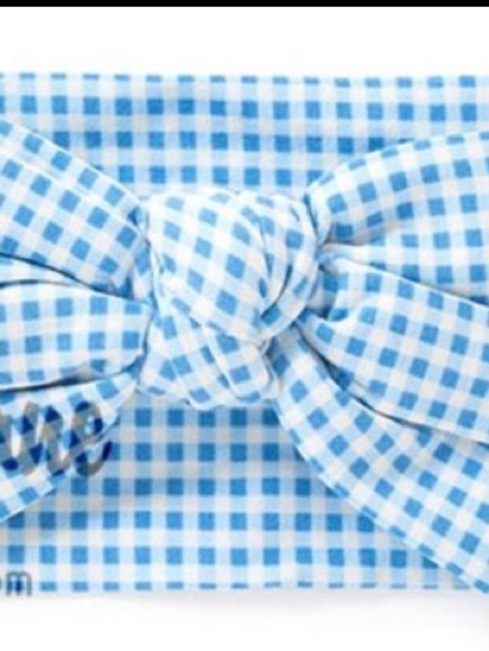 Matilda Jane Report Card Blue and White Gingham Bow Headband
